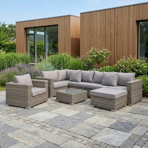 Calvi Loungesæt i Polyrattan med Kubu Grå Hynder fra House Nordic 82x87x92 cm - Billede 1