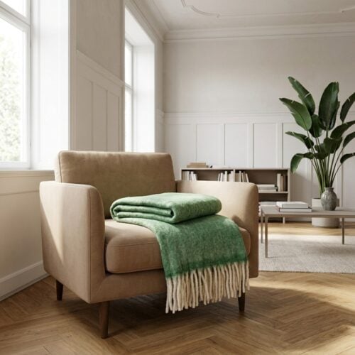 Camel Plaid i Grøn fra House Nordic | 170x130cm - Billede 1