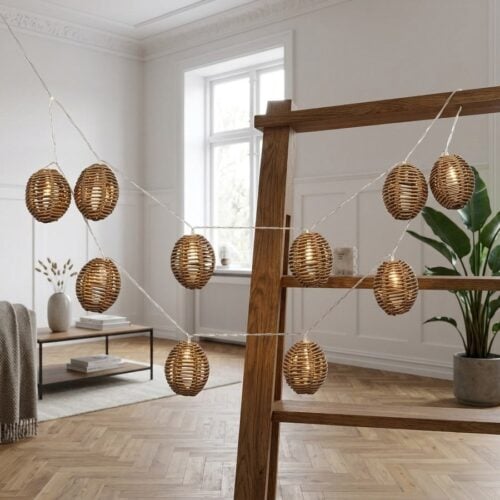 Carlisle Lysk&aelig;de p&aring; Batteri med Timer i Natur/Sort fra House Nordic | 6x180x6cm - Billede 1