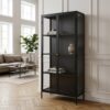 ai-miljoe-1-carmel-skab-i-sort-st-l-med-gyldne-h-ndtag-fra-unique-furniture-40x90x190cm-236834 Carmel Skab i Sort Stål med Gyldne Håndtag fra Unique Furniture | 40x90x190cm - Billede 1