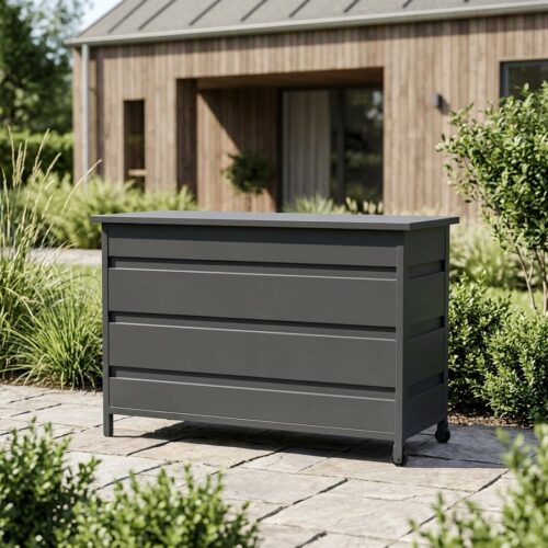 Cassis Hyndeboks i Gråt Aluminium Fra House Nordic | 160x82x85 cm - 650 L - Billede 1