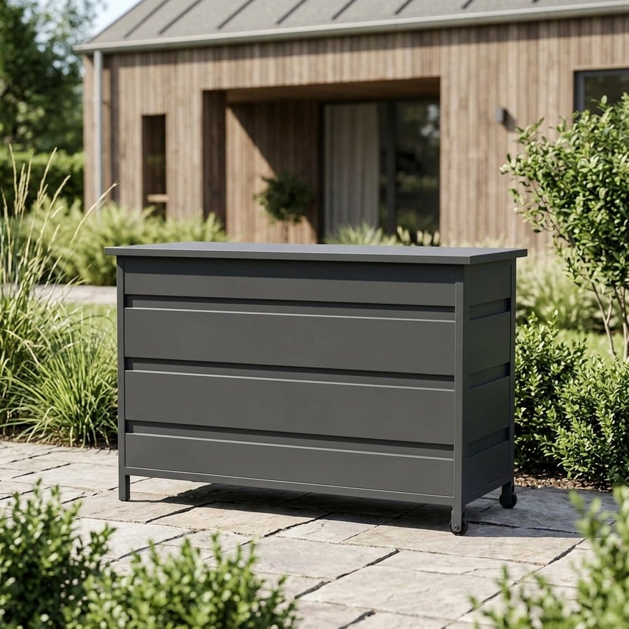 Cassis Hyndeboks i Gråt Aluminium Fra House Nordic | 160x82x85 cm - 650 L - Billede 1