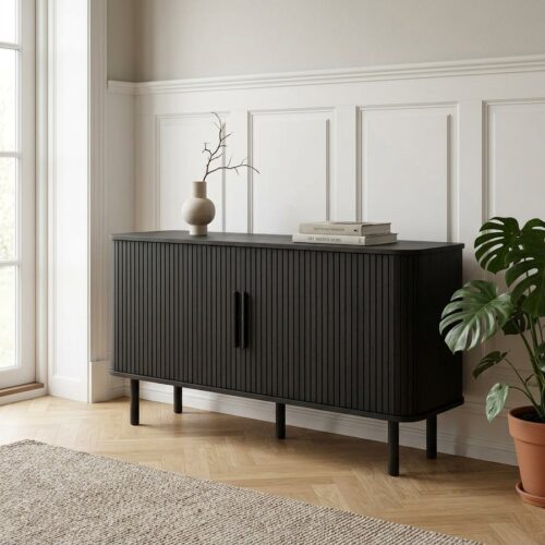 Cavo Skænk i Sort Egetræsfinér fra Unique Furniture | B160xH76xD45cm - Billede 1