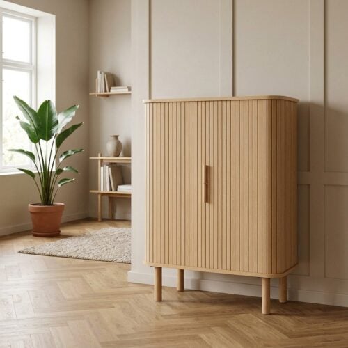 Cavo Skab i Egetræsfiner med Egetræsben fra Unique Furniture | B90xH113xD40cm - Billede 1