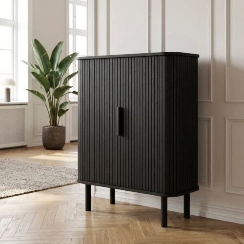 Cavo Skab i Sort Egefiner fra Unique Furniture | B90xH113xD40cm - Billede 1