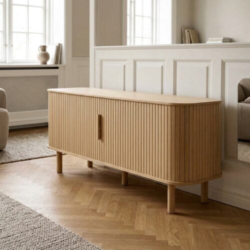 Cavo TV Bord i Egefiner med Ben i Massivt Egetræ fra Unique Furniture | B160xD40xH55,6cm - Billede 1