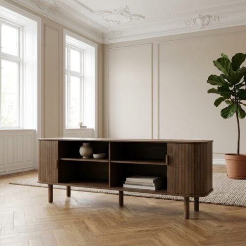 Cavo TV Bord i Røget Egetræsfinér fra Unique Furniture | B160xD40xH55.6cm - Billede 1