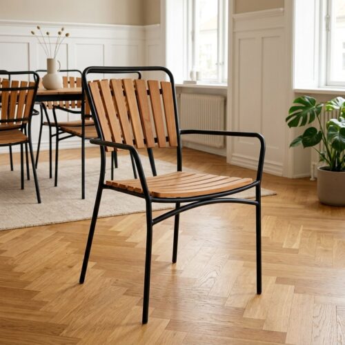 Cleveland Spisebordsstol i Teaktræ Fra House Nordic | 58x64x91 cm - Billede 1