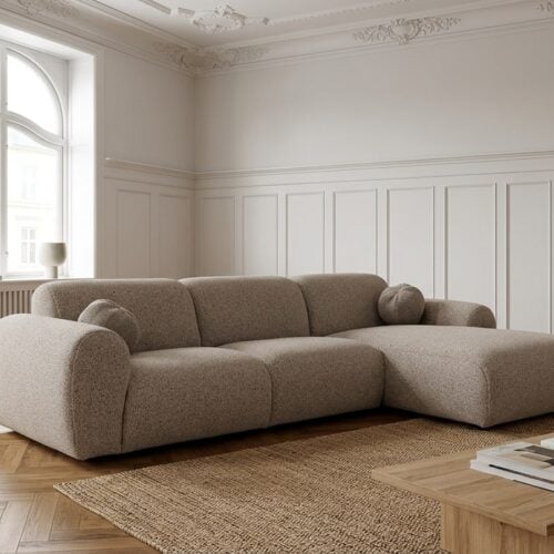 Clyde H&oslash;jrevendt Loungesofa i Sten Gr&aring; fra House Nordic | 109-177x300x75cm - Billede 1