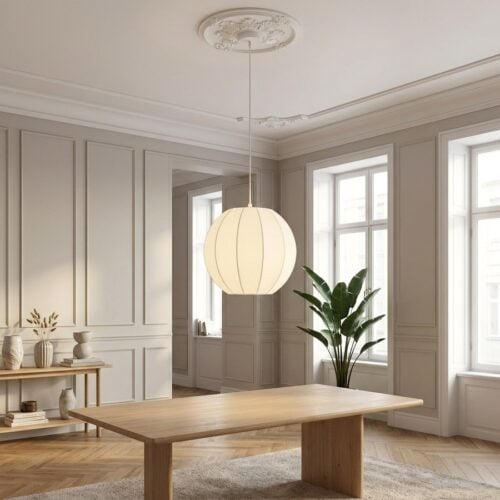 Coventry Pendel i Hvid Resin og Metal fra House Nordic | &Oslash;25xH22cm - Billede 1