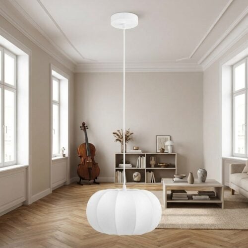 Coventry Pendel i Hvid Resin og Metal fra House Nordic | &Oslash;28xH155cm - Billede 1