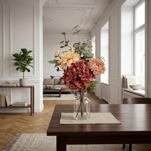 Dahlia Buket i Mix Farvet Plastik fra House Nordic | L30xB25xH68 cm - Billede 1