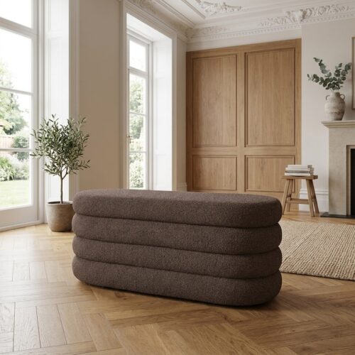 Dartford Bænk med Opbevaring i Brun Bouclé Fra House Nordic | 103x45x44 cm - Billede 1