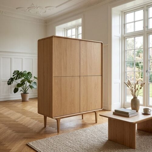 Darwin Skab i Massiv Egetræ & MDF Eg i Natur fra House Nordic | 100x40x140cm - Billede 1