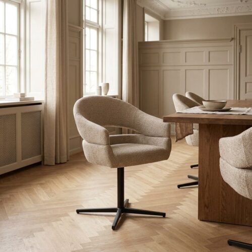 Dover Spisebordsstol i Sand fra House Nordic | 58x60x87cm - Billede 1