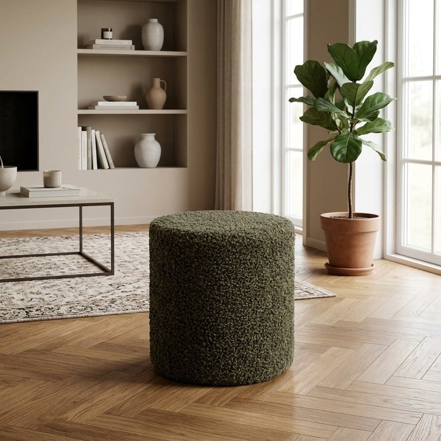 ai-miljoe-1-ejby-puf-i-gr-n-teddystof-fra-house-nordic-34xh36-cm-208169 Ejby Puf i Grøn Teddystof fra House Nordic | Ø34xH36 cm - Billede 1