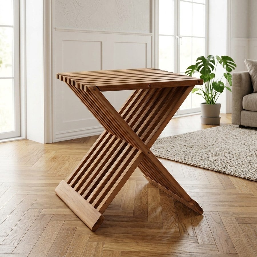 Erto Taburet i Massiv teaktræ Fra House Nordic | 40x35x45 cm - Billede 1
