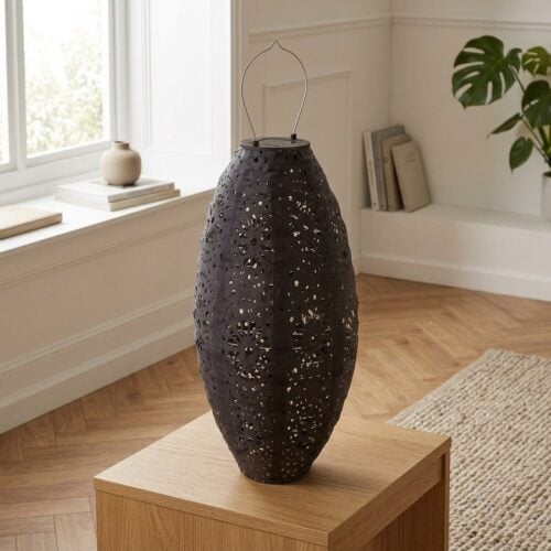 Foxdale LED Lanterne i Grå Polyester og Stål fra House Nordic | H40xØ20cm - Billede 1