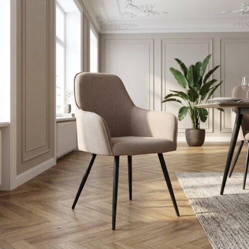 Harbo Spisebordsstol i Stone med Sorte Ben fra House Nordic | L65xB57xH87cm - Billede 1