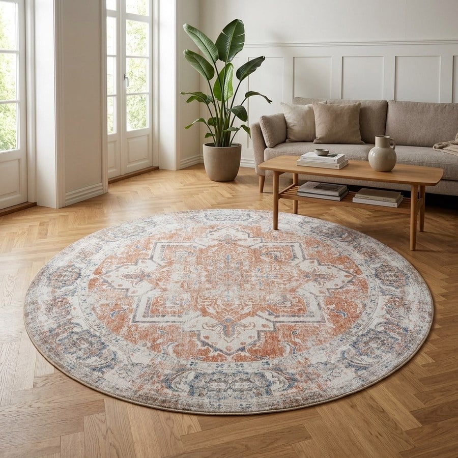 ai-miljoe-1-havana-orange-t-ppe-i-chenille-fra-house-nordic-200-cm-163854 Havana orange tæppe i Chenille Fra House Nordic | Ø200 cm - Billede 1