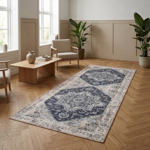 Havana rektanglet blå tæppe Fra House Nordic | 80x200 cm - Billede 1