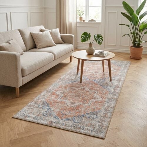 Havana rektanglet orange/blå løber Fra House Nordic | 80x200 cm - Billede 1