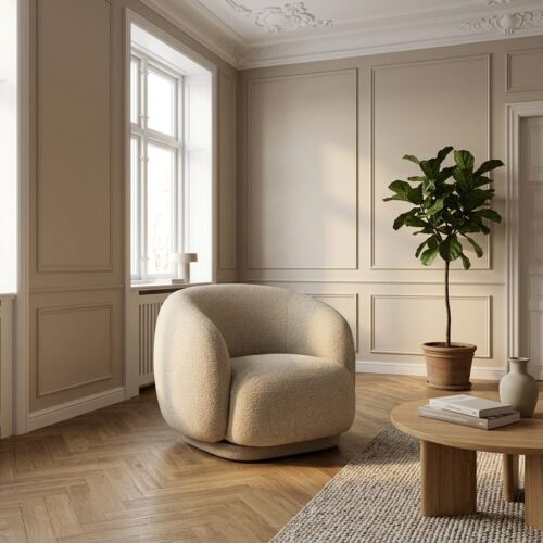 Hawkes Loungestol i Sand fra House Nordic | 90x92x75cm - Billede 1