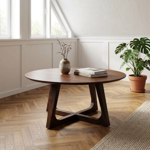 Hellerup sofabord i finerret Valnødtræ fra House Nordic | H36 Ø75 cm - Billede 1