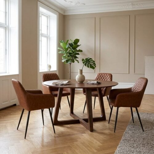 Hellerup Spisebord i Valnøds finer fra House Nordic | Ø137x76 cm - Billede 1