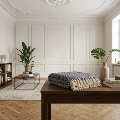 Izmir Plaid i Blå 80% Bomuld 20% Polyester fra House Nordic | 180x130cm - Billede 1