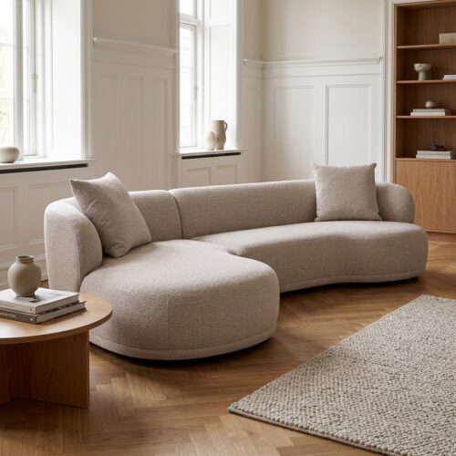 Kingston Sofa med 2 Puder i Natur Fra House Nordic | Venstrevendt | B256cm | Dybde: 67-148cm - Billede 1