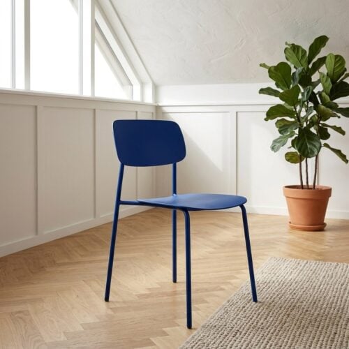 KIRKLAND Spisebordsstol i Koboltblå Stål fra Unique Furniture | B43,5xD51xH79cm - Billede 1