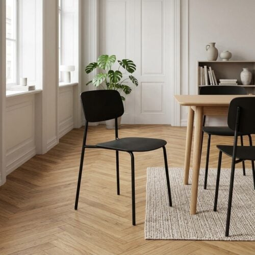 Kirkland Spisebordsstol i Sort Plast fra Unique Furniture | B43.5xD51xH79 cm - Billede 1
