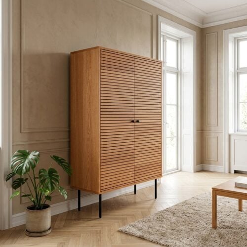 Kyoto Vitrineskab i Natur Egefiner Fra House Nordic | 2 låger - 80x40x130 cm - Billede 1