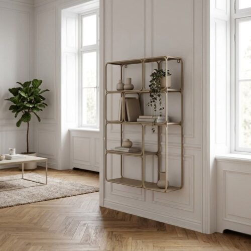 Lanciano Vægreol i Beige Metal fra House Nordic | BDH 48x18x64 cm - Billede 1