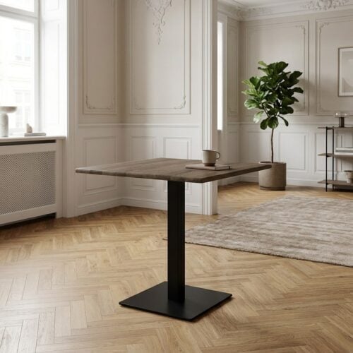 Lignano Cafebord i Smoked Eg Fra House Nordic | Stål Base - 70x70x75 cm - Billede 1