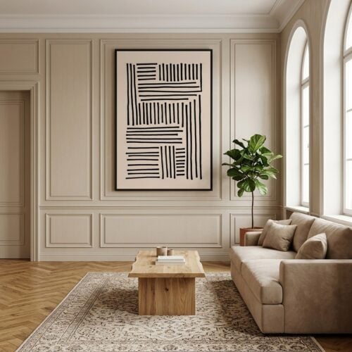 Lipari Lærredsprint i Sort/beige Fra House Nordic | 100x140 cm - No.3 - Billede 1