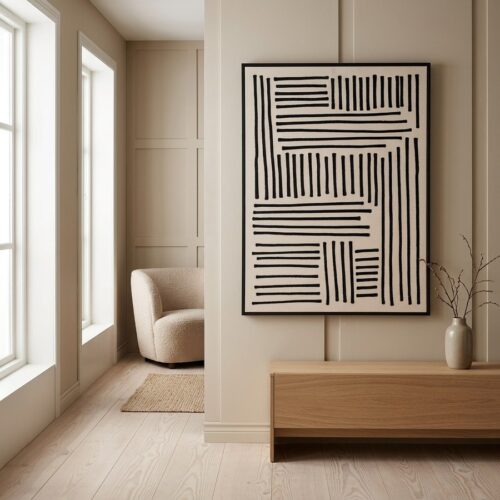 Lipari Lærredsprint i Sort/beige Fra House Nordic | 60x90 cm - Billede 1