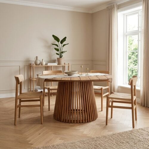 Lorca Spisebord i Teak fra House Nordic | Ø120xH75cm - Billede 1