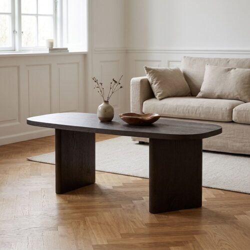 Melo Sofabord i Mørkebrun med Brune Træben fra House Nordic | L100xB50xH41cm - Billede 1