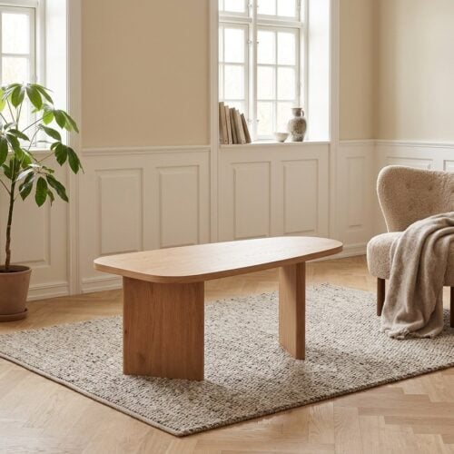 Melo Sofabord i Naturfarve med Naturfarvede Træben fra House Nordic | L100xB50xH41cm - Billede 1