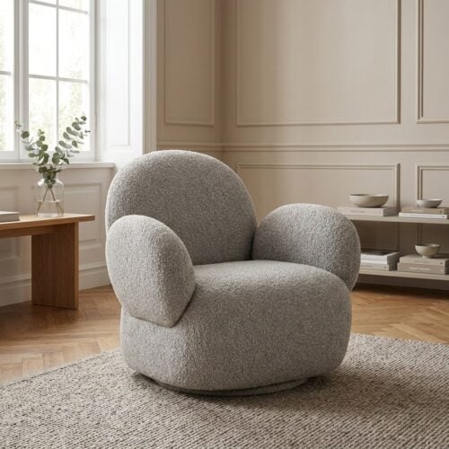 Messina Loungestol med drejefunktion i Lysegrå Bouclé Fra House Nordic | 87x85x81 cm - Billede 1