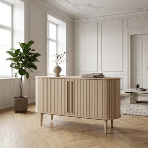 Meta Skænk i Hvidpigmenteret Egetræ fra Unique Furniture | B140xH76xD45cm - Billede 1