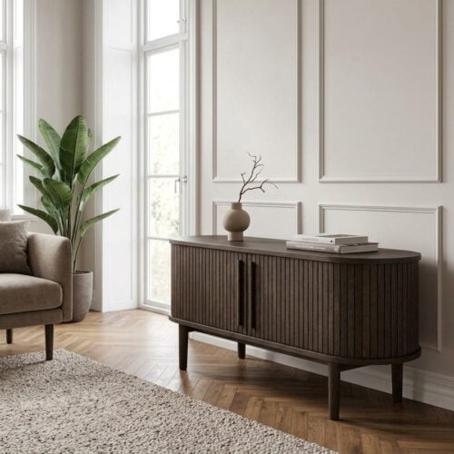 Meta TV Lowboard i Dark Espresso Egetræ fra Unique Furniture | B140xD40xH55,6 cm - Billede 1