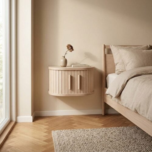 Meta Væghængt Sengebord i Hvidpigmenteret Egetræ fra Unique Furniture | B40xD30xH20 cm - Billede 1