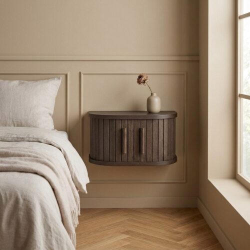 META Vægmonteret Sengebord i Mørk Espresso Egetræ fra Unique Furniture | B40xD30xH20 cm - Billede 1