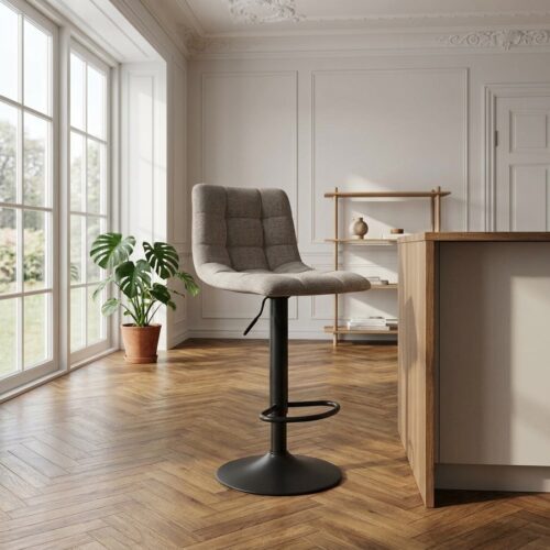 Middelfart Barstol Grå med Sort Metal Stel fra House Nordic | H88-108cm 50x48x46 cm - Billede 1