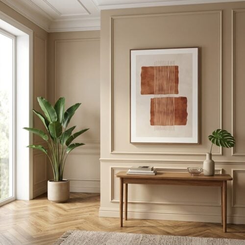 Mina Lærredsprint i Beige/Brun fra House Nordic | 50x70cm - Billede 1
