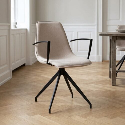 Monaco Spisebordsstol i Sand med Sort Metal Stel fra House Nordic | L56xB48xH86cm - Billede 1
