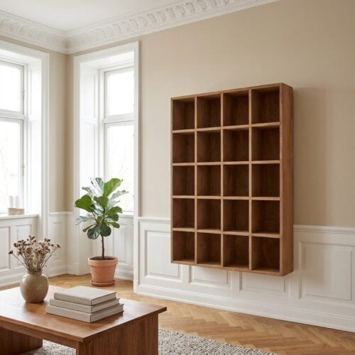 Moss Væghylde/ Sættekasse med små rum i Massiv Fyrretræ Fra House Nordic | 44x10x63 cm - Billede 1